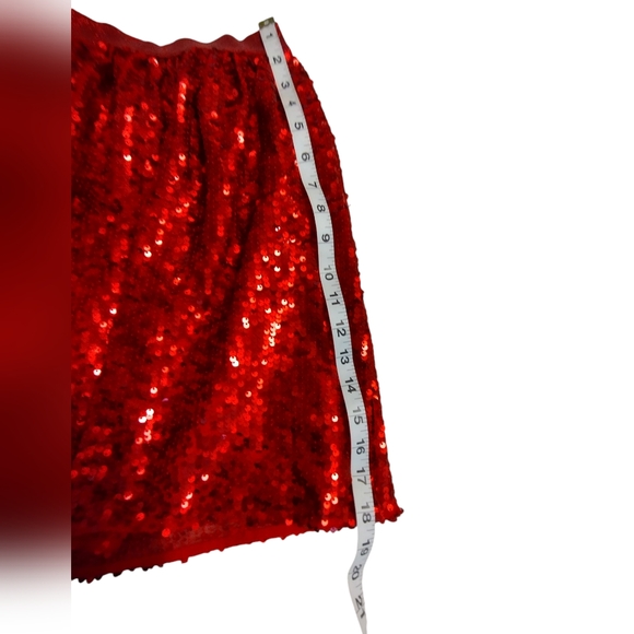 NWOT Cat & Jack red sequin skirt Size 14/16 elastic waist holiday dance - Picture 3 of 3